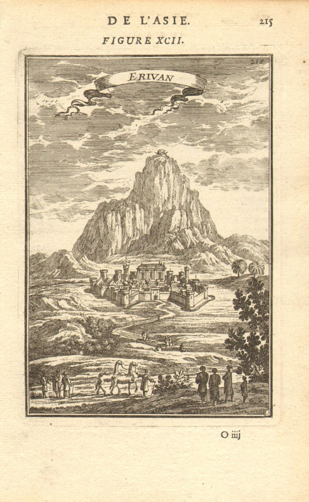 ARMENIA. 'Erivan'. Yerevan & Mount Ararat. Noah's Ark on summit. MALLET 1683